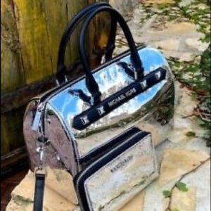 Michael Kors Metallic Leather Bag & Wallet Set